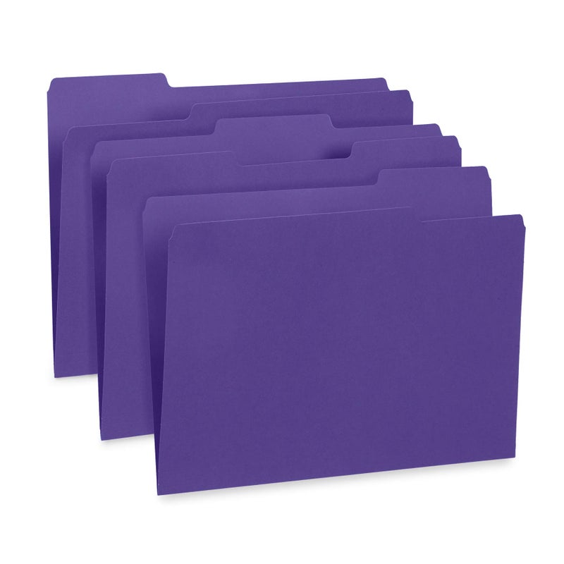 Blue Summit Supplies Purple File Folders, Letter Size, 1/3 Cut Tab, Purple Color, Great Folder for Organizing and Easy File Storage, 100 Per Box - Image 3